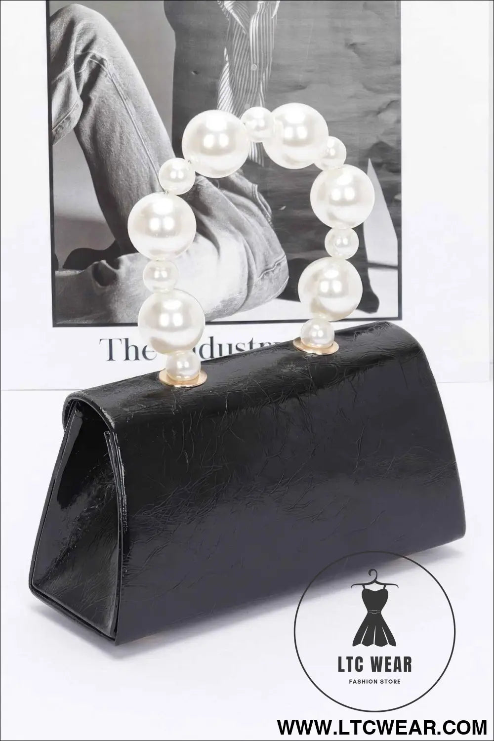 Metallic Pearl Handle Flap Bag
