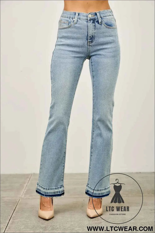 Mid Rise Flare With Released Hem
