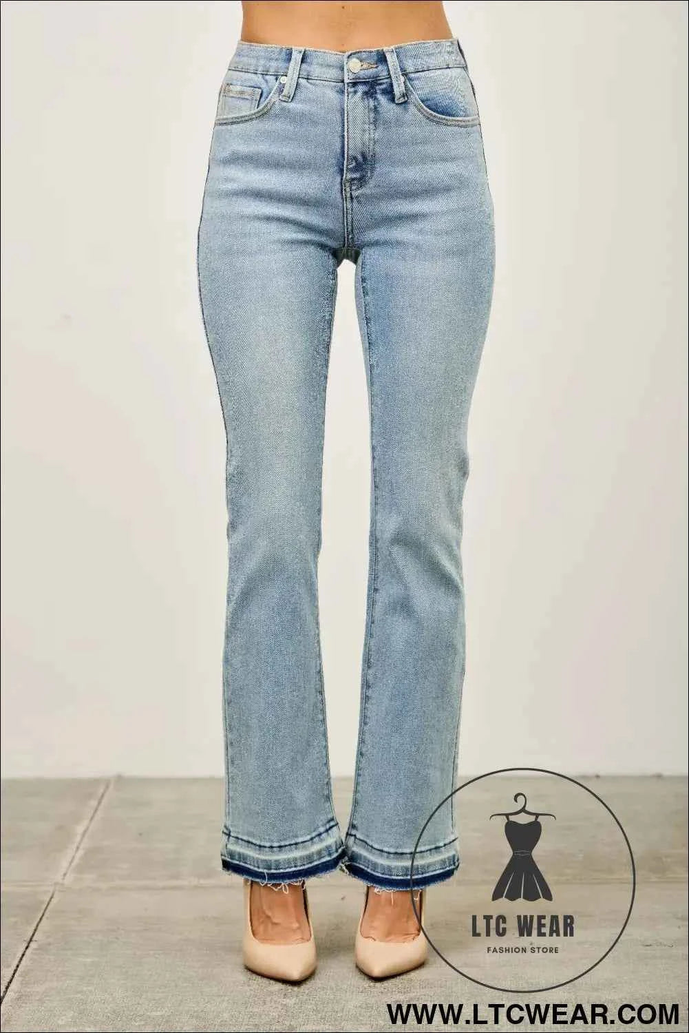 Mid Rise Flare With Released Hem