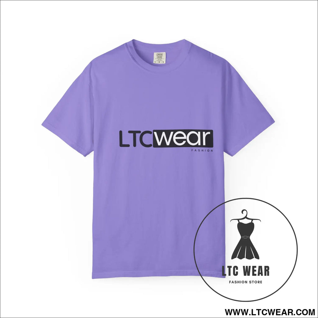 Minimal garment-dyed streetwear tee ltc wear - violet / m - t-shirt