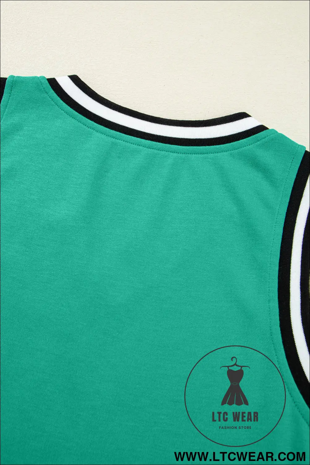 Mint Green Color Contrast Trim V Neck Shift Sleeveless Mini Dress - L.T.C Wear Online Fashion Store