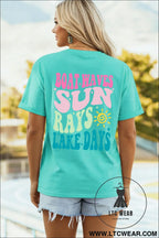Mint green lake days double side printed vacation t shirt - graphic tees