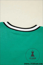 Mint Green Varsity V Neck Long Sleeve Dress with Pockets