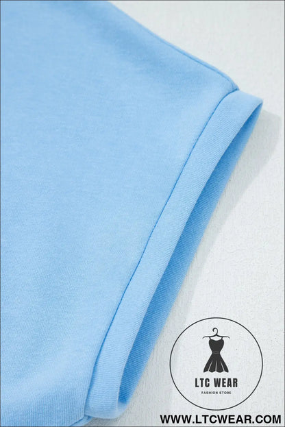 Mist blue usa flag textured patchwork cap sleeve tee - tops & tees