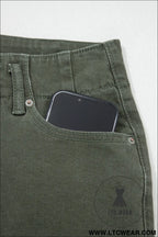 Mist green 2-button high waist wide leg jeans - jeans