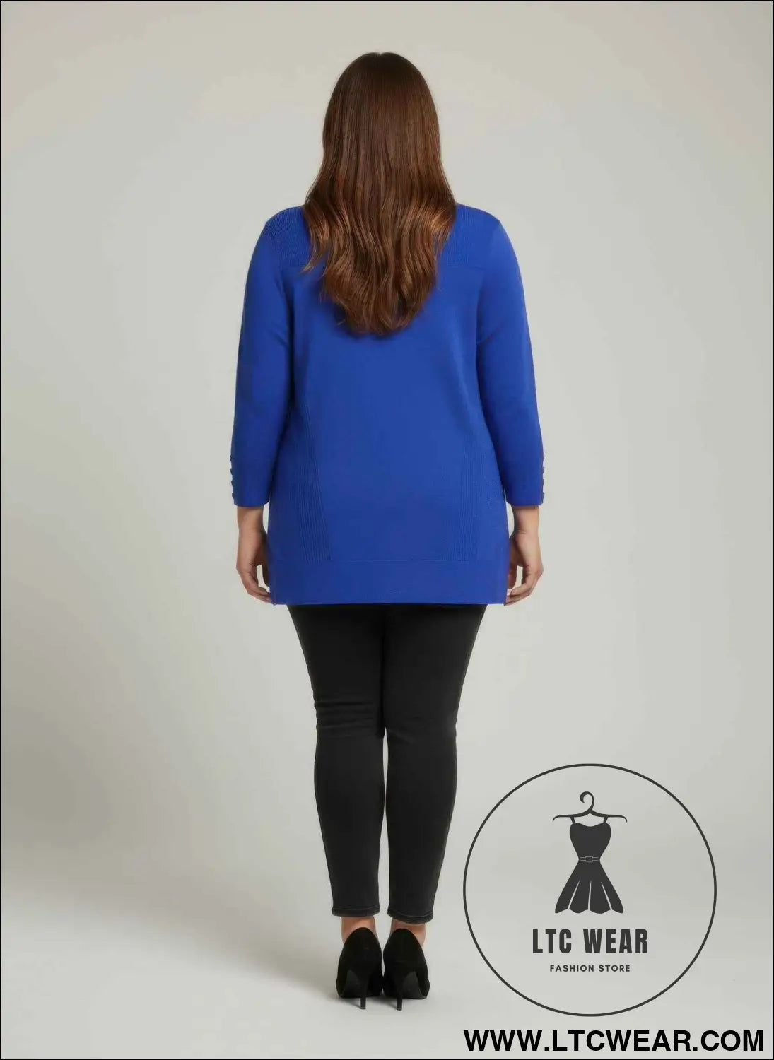 Mocha Button Cuff Ribbed Knit Tunic Top