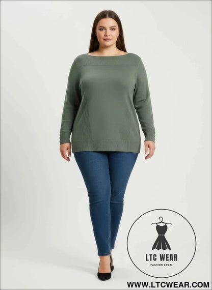 Mocha Button Cuff Ribbed Knit Tunic Top