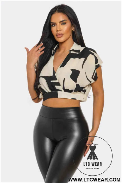 Modern Muse Abstract Crop Top - Trendy and Stylish Women's Apparel