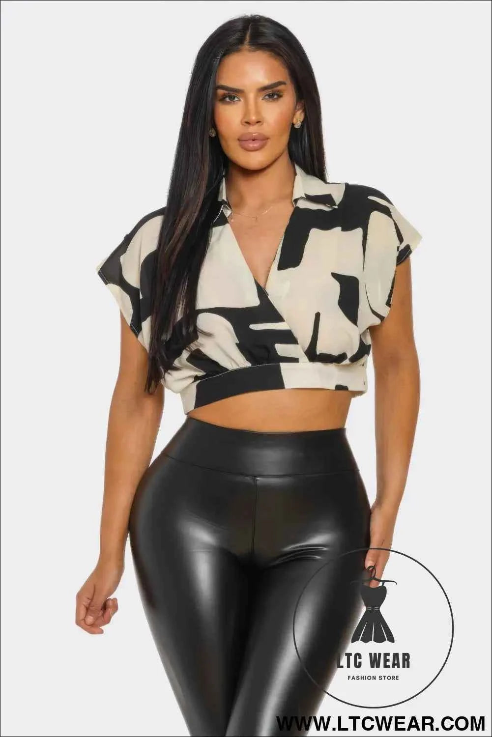 Modern Muse Abstract Crop Top - Trendy and Stylish Women's Apparel