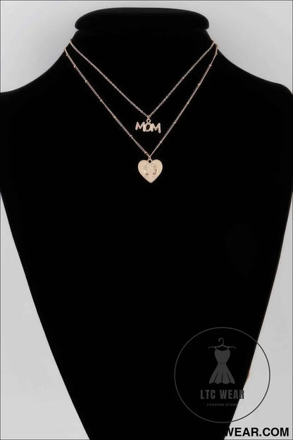 Mom Heart Pendant Necklace