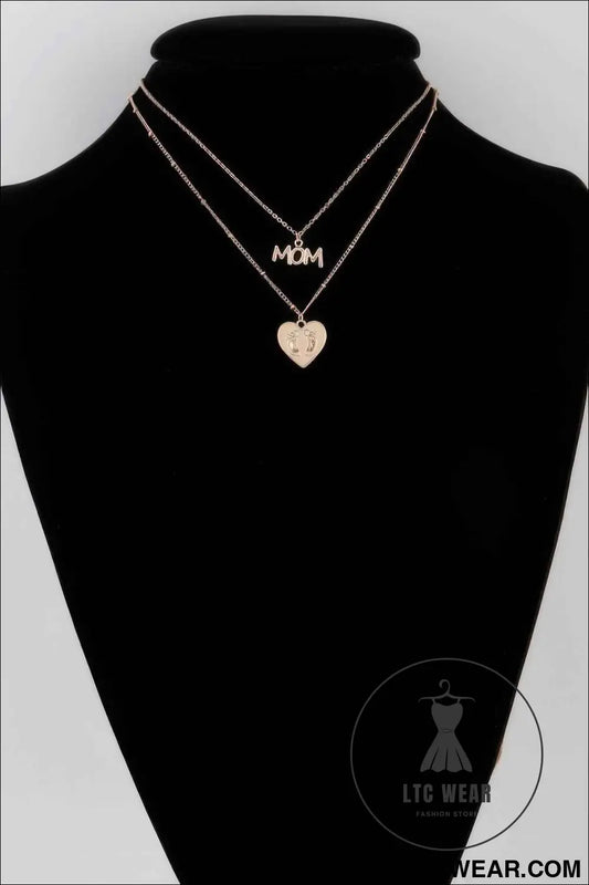 Mom Heart Pendant Necklace