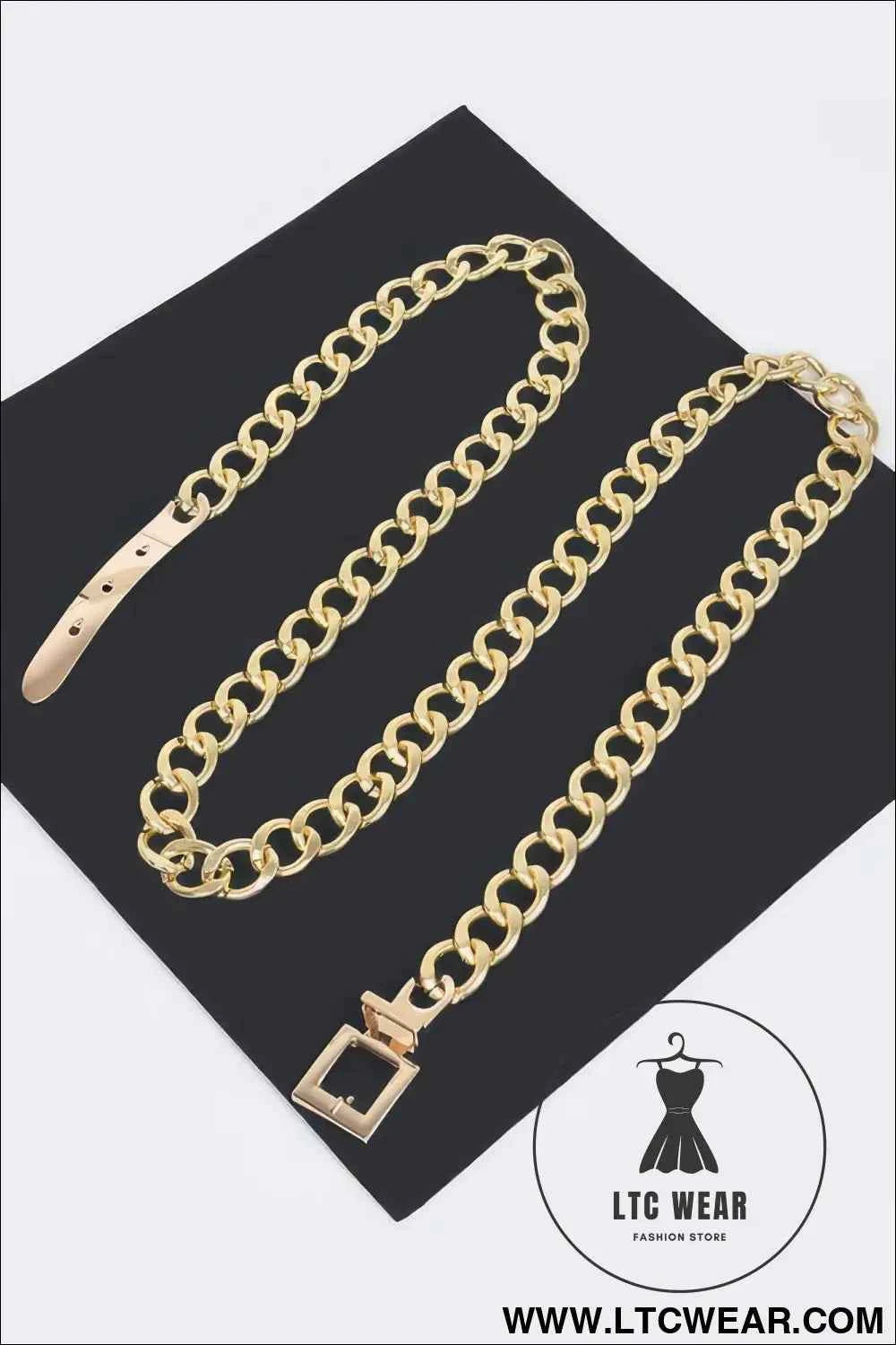 Monotone Plus Size Chain Belt - Stylish Monotone Plus Size Belt for Every Occasion