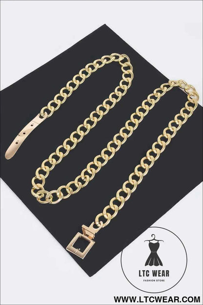 Monotone Plus Size Chain Belt - Stylish Monotone Plus Size Belt for Every Occasion