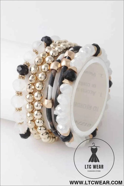 Multi Bead Crystal Bracelet - Stylish and Versatile Accessory