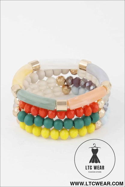 Multi Beaded Tube Bracelet