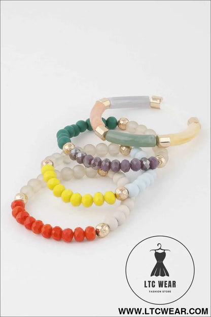Multi Beaded Tube Bracelet