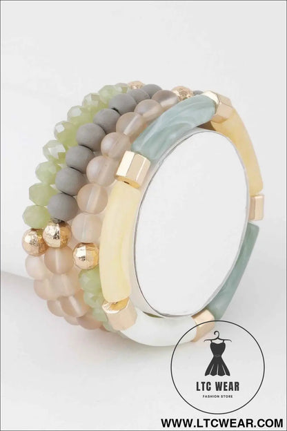 Multi Beaded Tube Bracelet