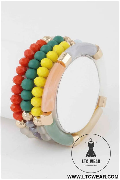 Multi Beaded Tube Bracelet