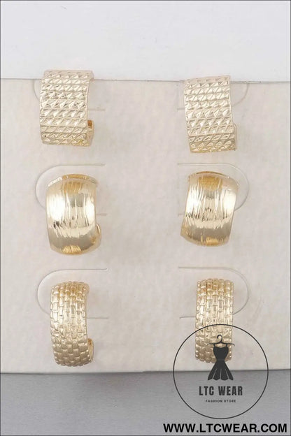 Multi Bulky Hoop Earrings Set