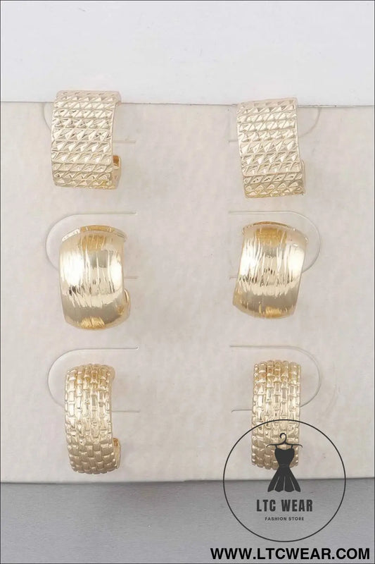 Multi Bulky Hoop Earrings Set