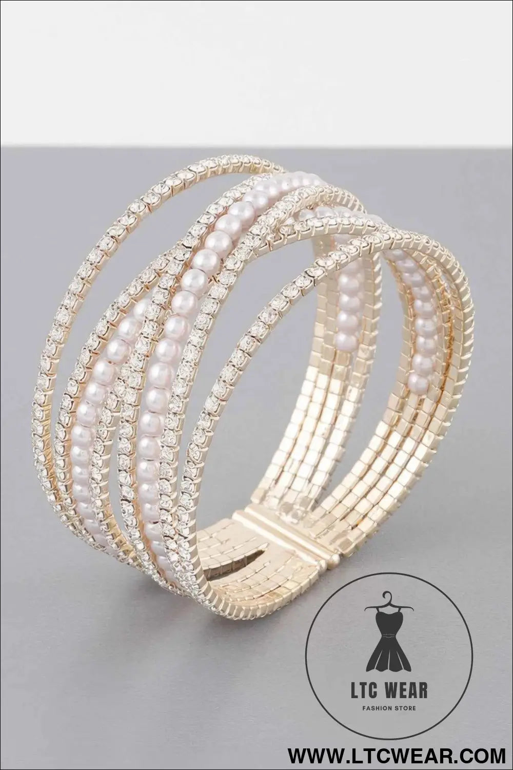 Multi Cross Jewel Cuff Bracelet