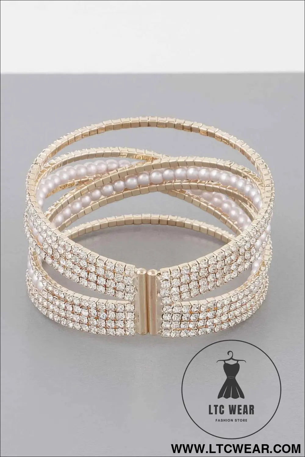 Multi Cross Jewel Cuff Bracelet