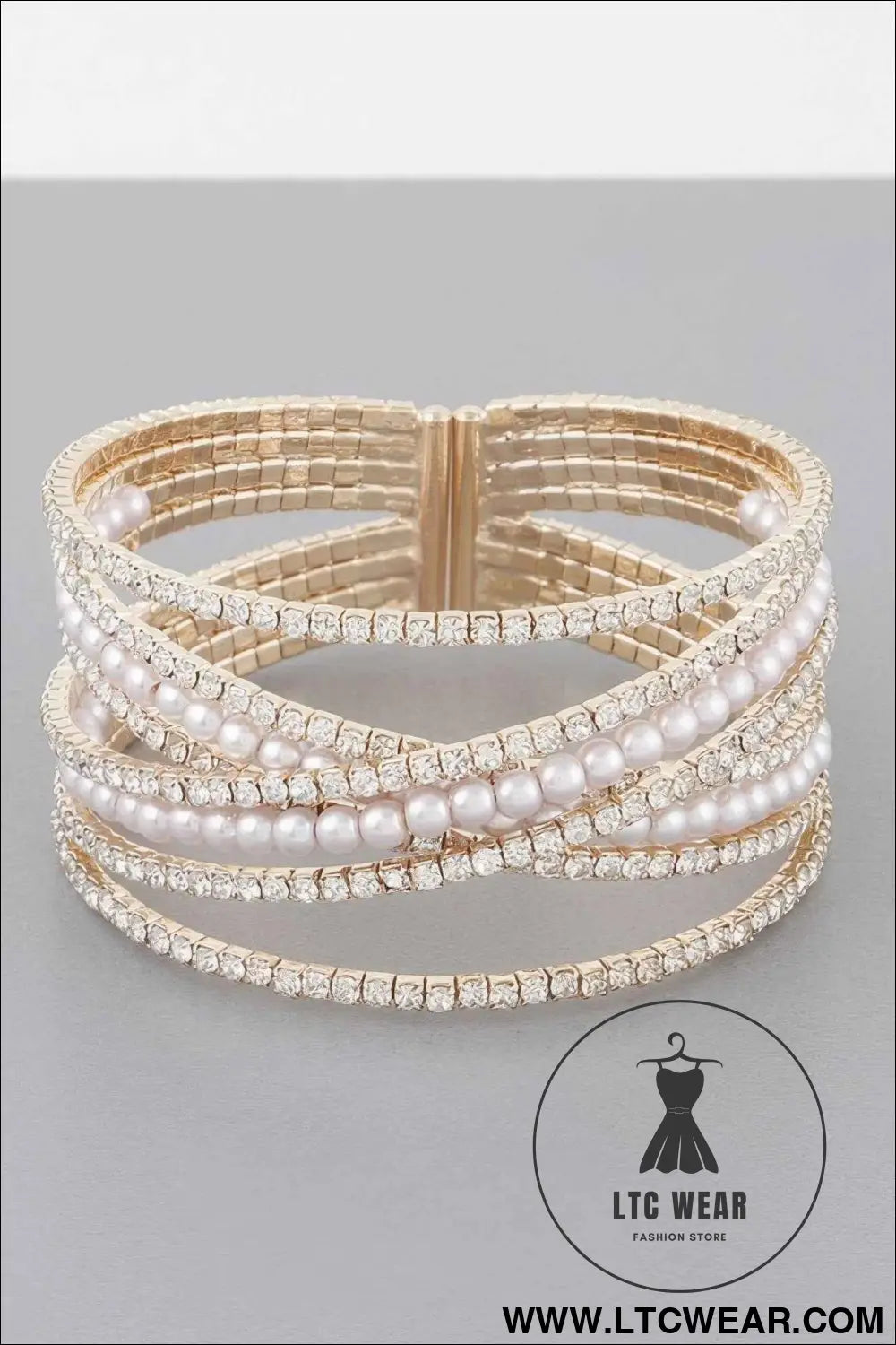 Multi Cross Jewel Cuff Bracelet