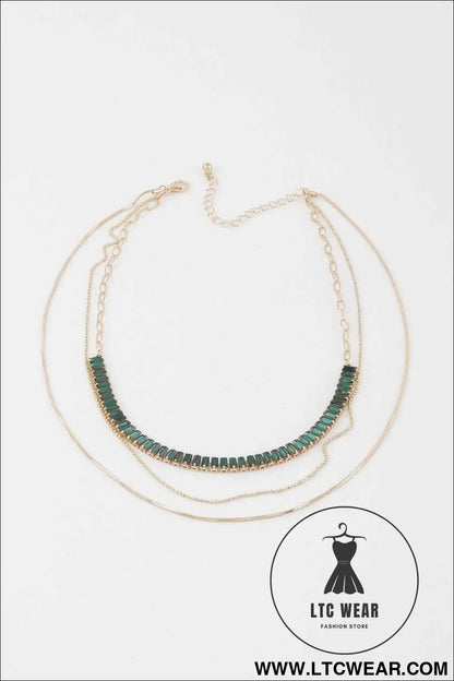Multi Crystal Bead Necklace