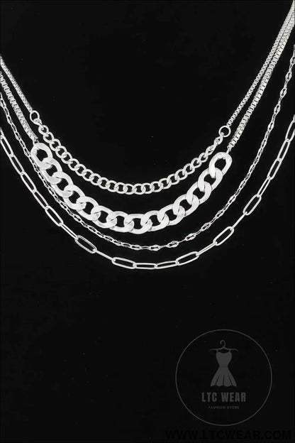 Multi Curb Mariner Chain Necklace