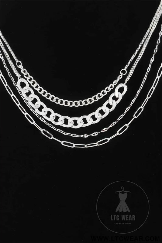 Multi Curb Mariner Chain Necklace