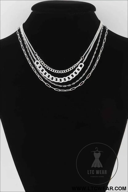 Multi Curb Mariner Chain Necklace
