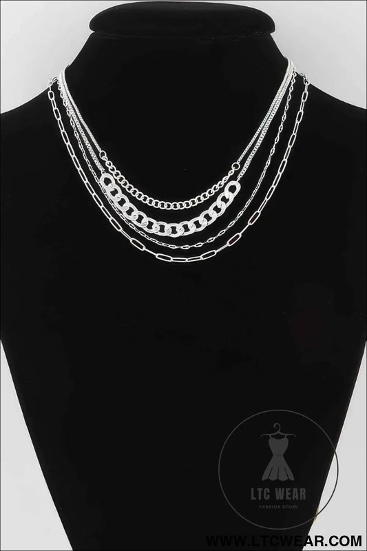 Multi Curb Mariner Chain Necklace