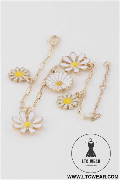Multi Flower Charm Bracelet