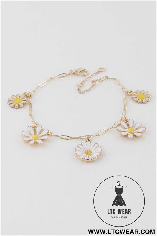 Multi Flower Charm Bracelet