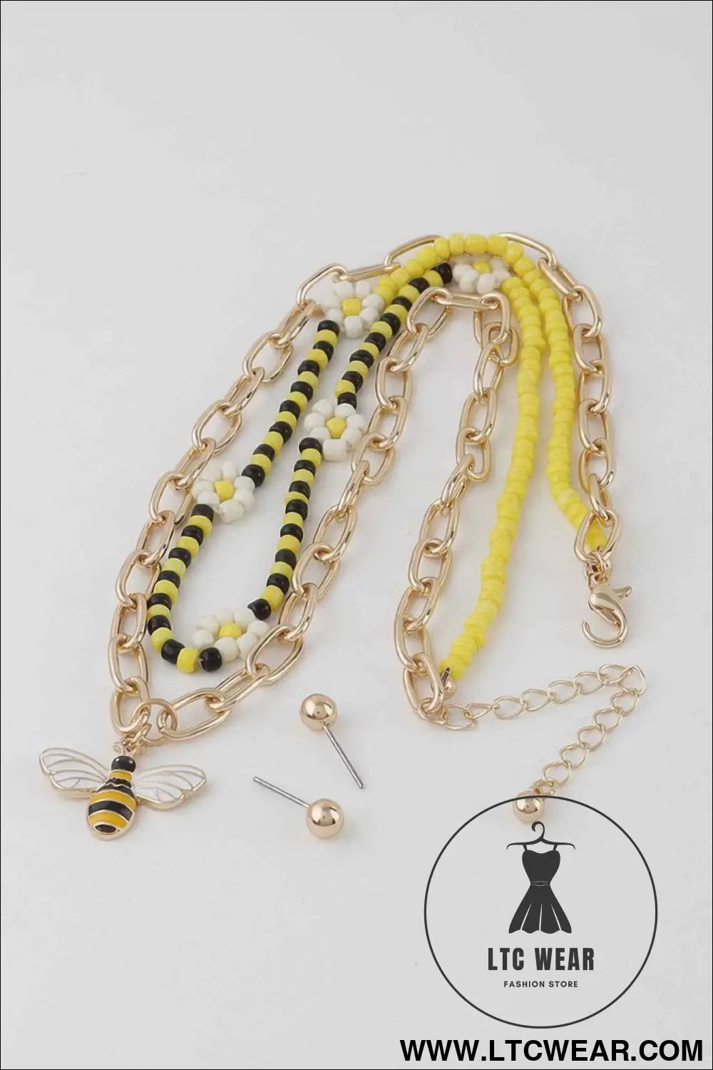 Multi Flower Charms Necklace