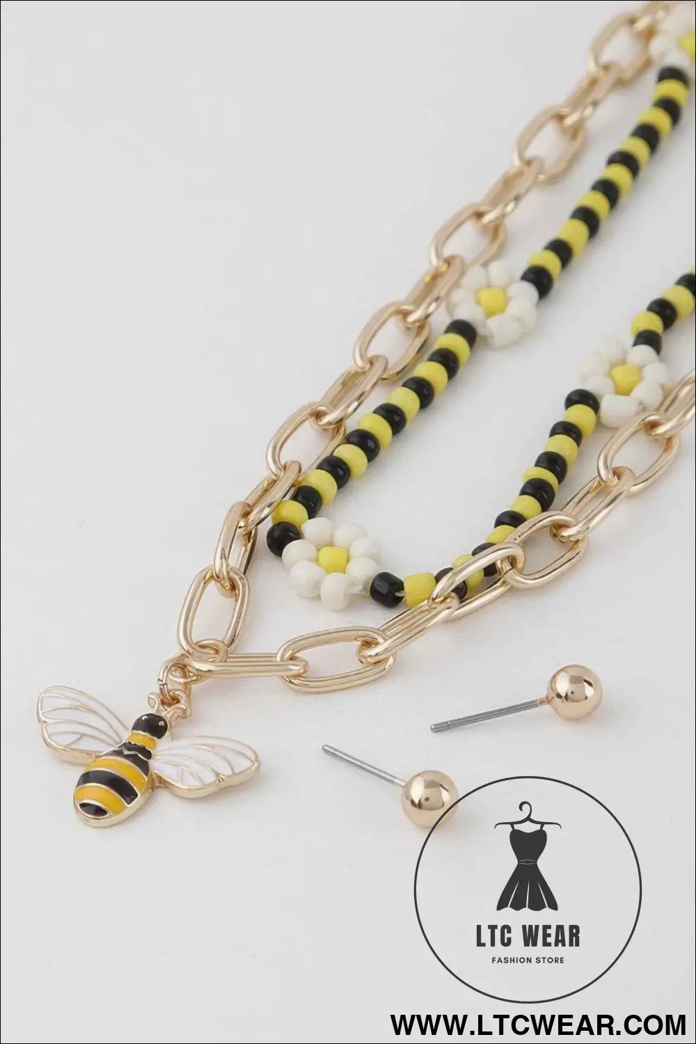 Multi Flower Charms Necklace