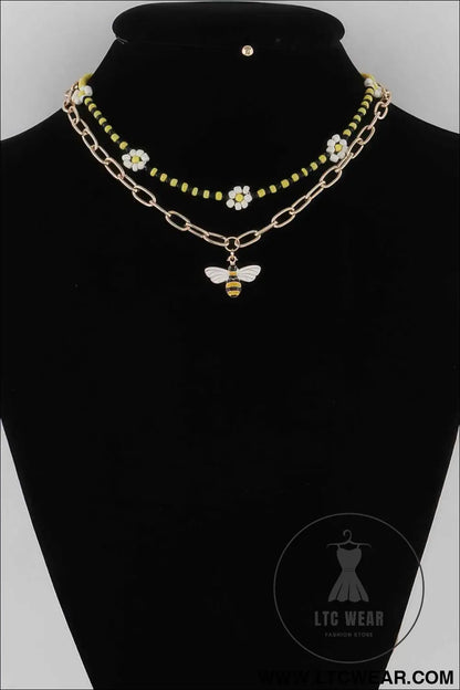 Multi Flower Charms Necklace