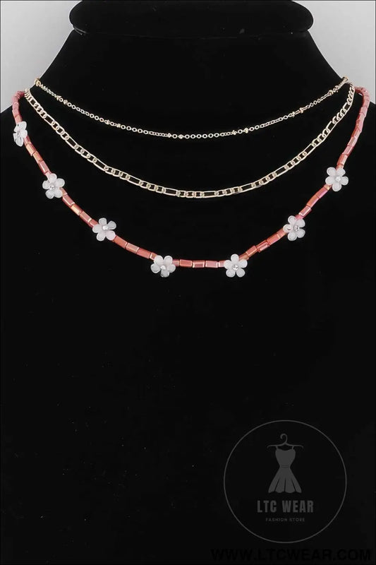 Multi Flower Charms Necklace