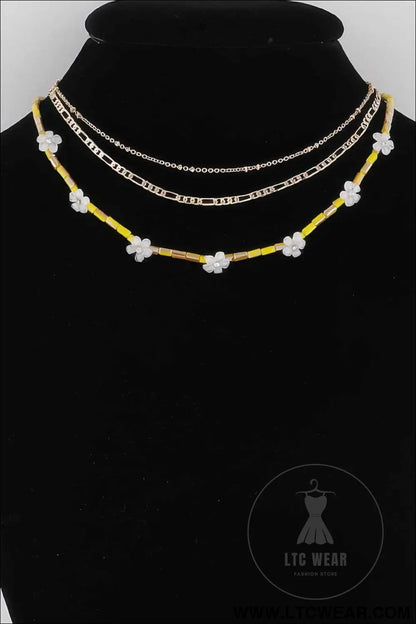 Multi Flower Charms Necklace