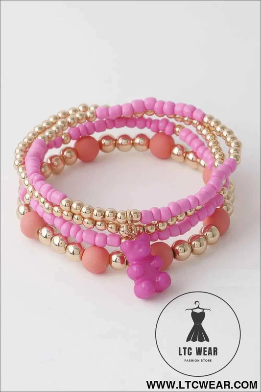 Multi Gummy Bear Charm Bracelet