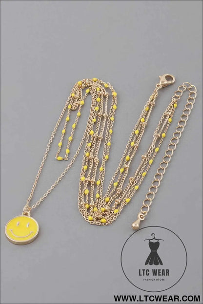 Multi Happy Face Necklace