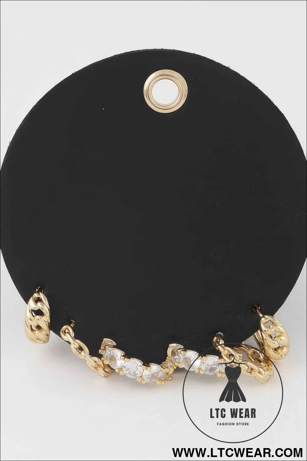 Multi Jewel Chain Hoop Earrings Set