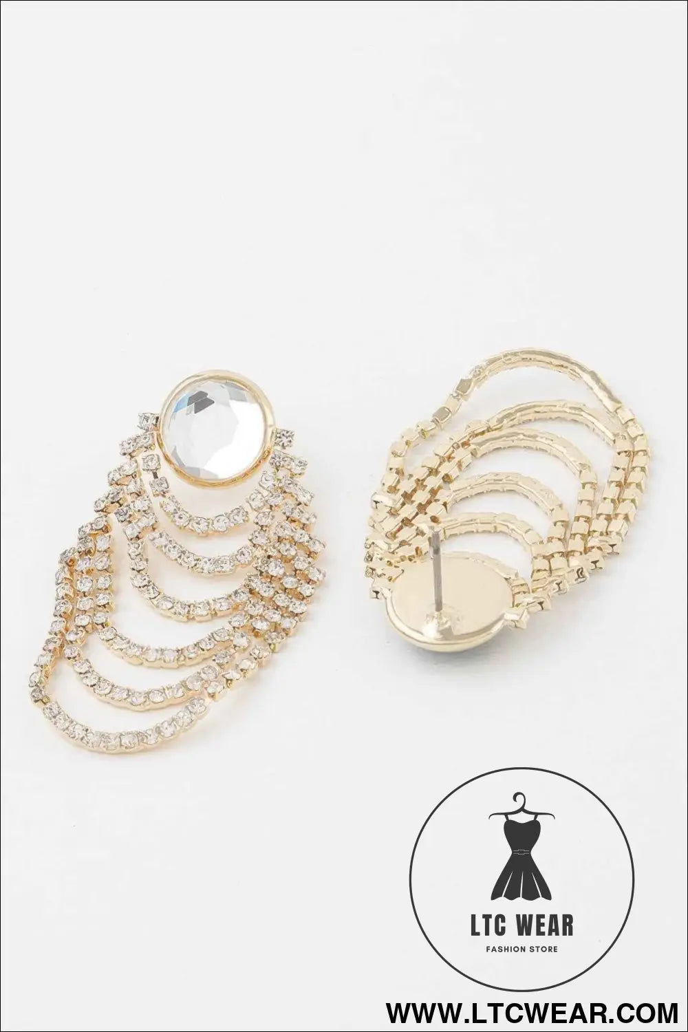 Multi Jewel Curtain Drop Earrings