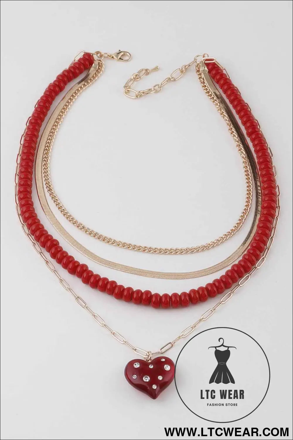 Multi Jeweled Heart Necklace