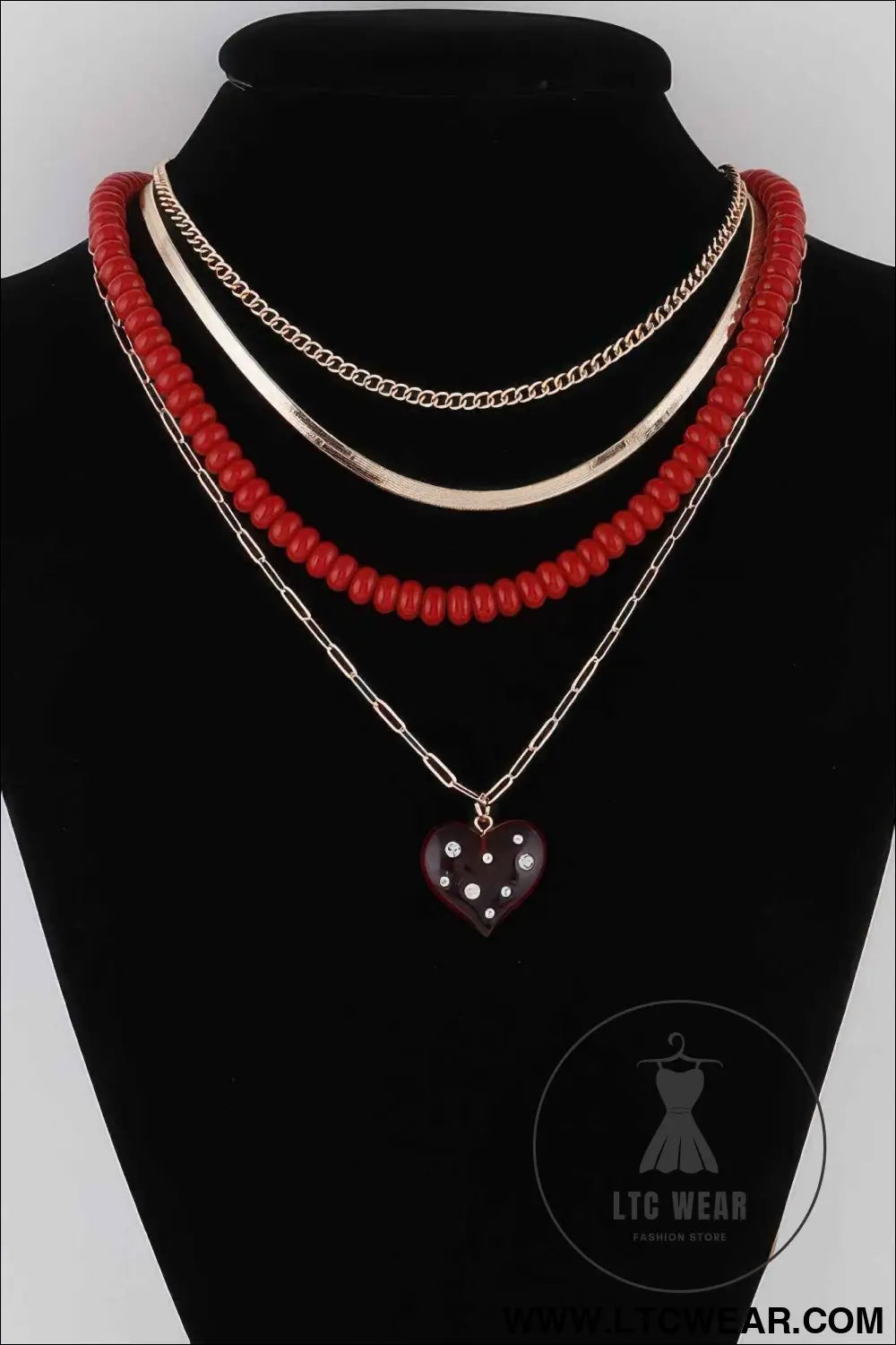 Multi Jeweled Heart Necklace