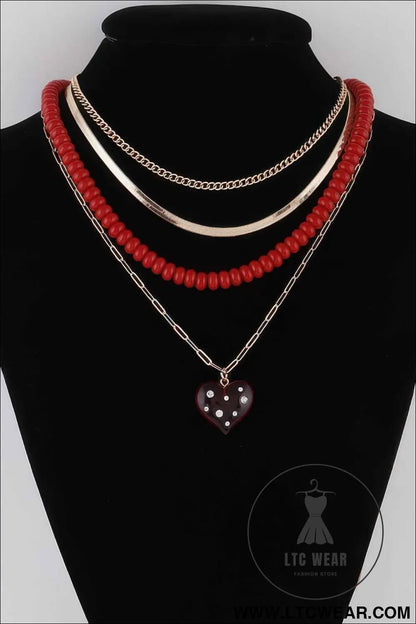 Multi Jeweled Heart Necklace