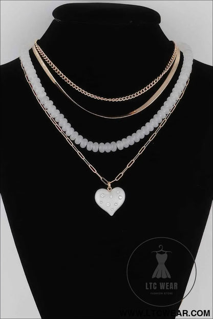 Multi Jeweled Heart Necklace