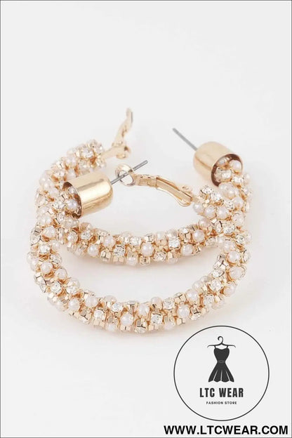 Multi Jeweled Hoop Earrings
