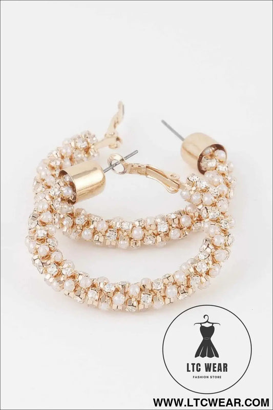 Multi Jeweled Hoop Earrings
