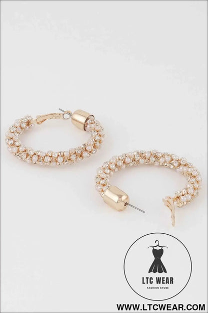 Multi Jeweled Hoop Earrings